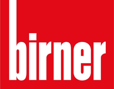 birner_logo White lowercase letters spelling birner on a red background, with an extra-tall letter b extending to the top edge, evoking the precision and innovation